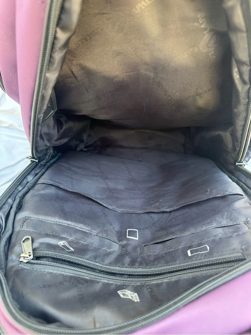 Purple   Backpack with USB Charging Port